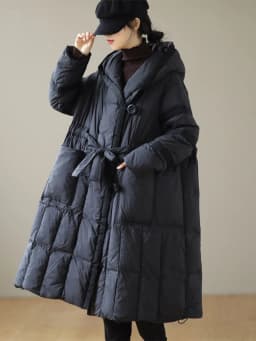 AmaxluluE Womens Hooded Design Solid Duck Down Jacket 2025 Winter Korean Style Warm Loose Casual Long Coat Vintage Padded Parkas