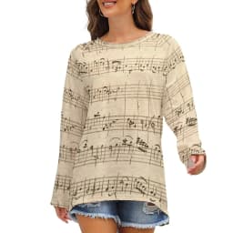 Music Tee Shirt Note Funny Print Women T Shirt Oversized Summer T-Shirt