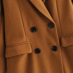 Klacwaya 2021 Women Fashion Dark Brown Woolen Coat Vintage Double Breasted Long Sleeve Female Autumn Temperament Long Coat