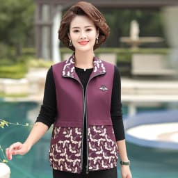 UHYTGF Women's Spring Jacket 2022 New Stitching Casual Short Vest Female Zipper Loose Large Size Waistcoat Mom Thin Top 5XL 1968
