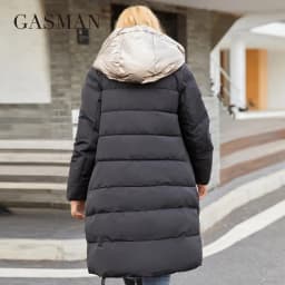 GASMAN 2022 Women's winter jacket Mid-length contrast color designer warm parka Fashion high quality windproof coat women 21113