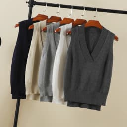 Women's Vest Cropped Sweater Clothing Preppy Style Tops Sweaters Blouse Pullover Warm Korean Padded Woman Female Sleeveless
