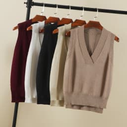 Women's Vest Cropped Sweater Clothing Preppy Style Tops Sweaters Blouse Pullover Warm Korean Padded Woman Female Sleeveless