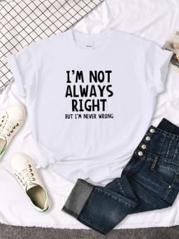 Women's T-Shirt Cool Interesting Letters Printed Tees Female Summer Oversized Tshirt Woman Round Neck Casual Tshirt Tops
