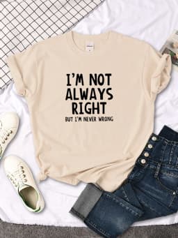 Women's T-Shirt Cool Interesting Letters Printed Tees Female Summer Oversized Tshirt Woman Round Neck Casual Tshirt Tops