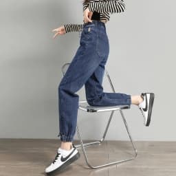 88-90cm Ankle Length Denim Sweatpants Women's Drawstring Elastic Waist Casual Jeans Korean Jogger Harem Vaqueros Straight Jeansy