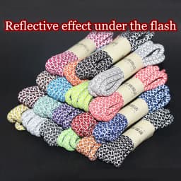 3M Reflective Shoelaces Round Sneaker Shoe Laces Dark Night Reflective Safety Shoelace Imitation 350 Original Laces Shoes 1Pair