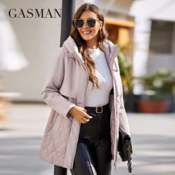 GASMAN New women's jacket spring 2022 High-Quality Mid-Length Women coat Stitching Hooded Design Windproof Casual parkas 8226