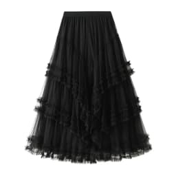Beige Maxi Long Tulle Skirt Women Spring Summer Mesh Big Hem A-line Skirt Female Lengthen Red Party Skirt Clothes for Lady