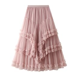 Beige Maxi Long Tulle Skirt Women Spring Summer Mesh Big Hem A-line Skirt Female Lengthen Red Party Skirt Clothes for Lady