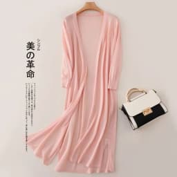 2025Women Spring Summer Sun Protection Clothing Long Cardigan Female Knitted Sweater Women Ice shreds Coat Ladies Shawl