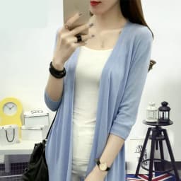 2025Women Spring Summer Sun Protection Clothing Long Cardigan Female Knitted Sweater Women Ice shreds Coat Ladies Shawl
