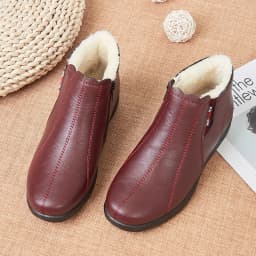 2025 Top Quality Mom Leather Ankle Boots Women Non-slip Winter Fur Snow Boots Female Wedge Oxford Sneakers Womens Winter Shoes