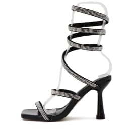 Spiral Strap High-Heeled Sandals for Export Plus Size 2026 Summer Fashion Rhinestone Spring Belt Heel Women's Sandals