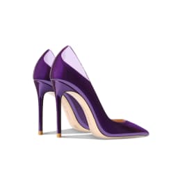 2025 Spring and Autumn New Purple Pumps Pointed Shallow Mouth High Heels Sexy Fashion Patent Leather Bright Color High Heels