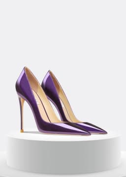 2025 Spring and Autumn New Purple Pumps Pointed Shallow Mouth High Heels Sexy Fashion Patent Leather Bright Color High Heels