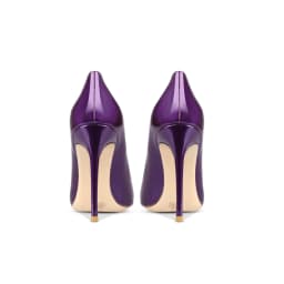 2025 Spring and Autumn New Purple Pumps Pointed Shallow Mouth High Heels Sexy Fashion Patent Leather Bright Color High Heels