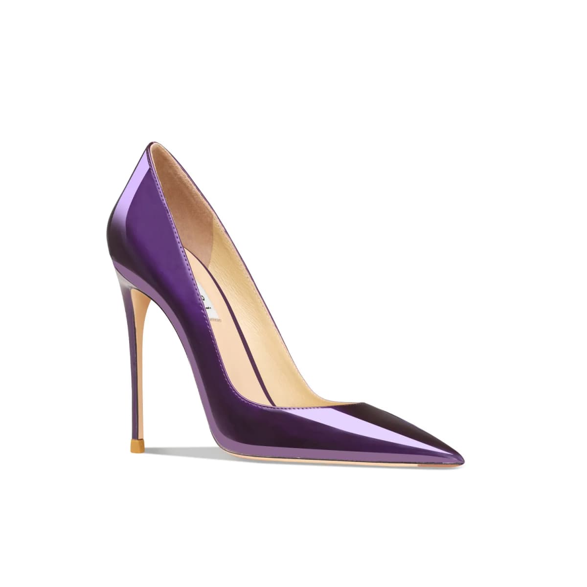 2025 Spring and Autumn New Purple Pumps Pointed Shallow Mouth High Heels Sexy Fashion Patent Leather Bright Color High Heels