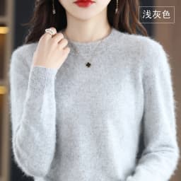 Autumn and Winter New Women's 100% Mink Cashmere Sweater O-Neck Knitted Pullover Casual Loose Large Basic Fashion Top
