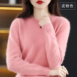 Autumn and Winter New Women's 100% Mink Cashmere Sweater O-Neck Knitted Pullover Casual Loose Large Basic Fashion Top