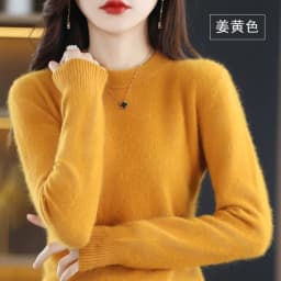 Autumn and Winter New Women's 100% Mink Cashmere Sweater O-Neck Knitted Pullover Casual Loose Large Basic Fashion Top