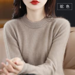 Autumn and Winter New Women's 100% Mink Cashmere Sweater O-Neck Knitted Pullover Casual Loose Large Basic Fashion Top