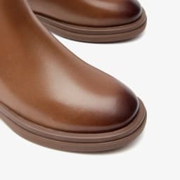 BeauToday Boots Women Genuine Calfskin Chelsea Booties Round Toe Elastic Band Vintage Ladies Shoes Handmade 05015