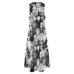 Skeleton Print Dress Spring Horror Monsters Street Style Bohemia Long Dresses Womens Night Club Maxi Dress Birthday Gift