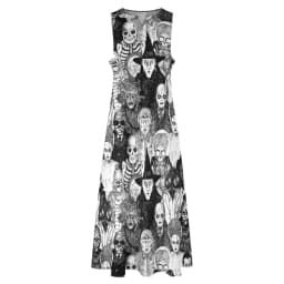 Skeleton Print Dress Spring Horror Monsters Street Style Bohemia Long Dresses Womens Night Club Maxi Dress Birthday Gift