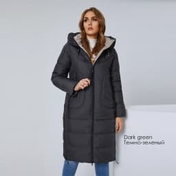 HaiLuoZi 2022 New Winter Women's Coat High Collar Plus Size Thick Fashion Side Zipper Female Clothing Parkas Women Jackets 6079