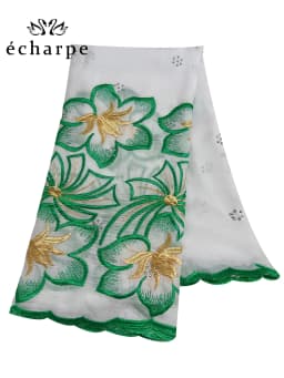 2024 New Dubai Scarf For Muslim Women African Cotton Hijab Islam Hijab Pashmina Turban Headscarf Embroidery Shawls