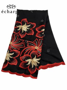 2024 New Dubai Scarf For Muslim Women African Cotton Hijab Islam Hijab Pashmina Turban Headscarf Embroidery Shawls