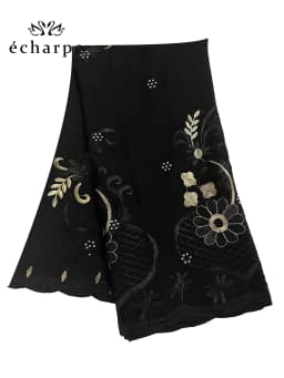 2024 New Dubai Scarf For Muslim Women African Cotton Hijab Islam Hijab Pashmina Turban Headscarf Embroidery Shawls