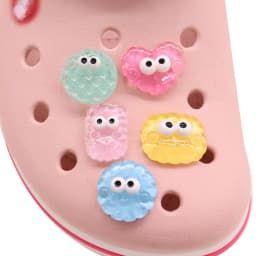 New Arrival 1Pcs Resin Pink Heart Shoe Charms Colorful Balls Accessories Kids Shoes Buckle Decoration For Children Present