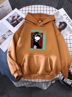 Komi San Can'T Communication Women Hoody Street Hooded Sweatshirts Harajuku Comfortable Pullovers Korean Soft Female Streetwear