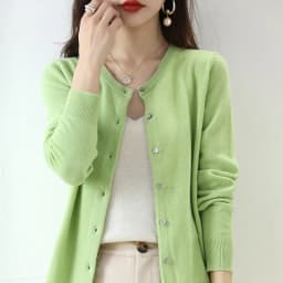 Knitted Cardigan Women's Sweater Autumn And Winter 2022 New Solid Color Coat Round Neck Short Long  Sleeve Loose  Korean Fashion