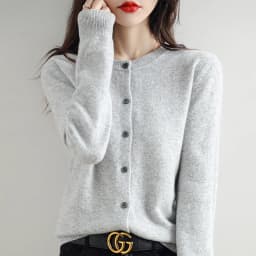 Knitted Cardigan Women's Sweater Autumn And Winter 2022 New Solid Color Coat Round Neck Short Long  Sleeve Loose  Korean Fashion