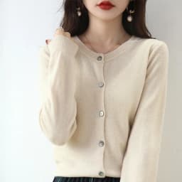 Knitted Cardigan Women's Sweater Autumn And Winter 2022 New Solid Color Coat Round Neck Short Long  Sleeve Loose  Korean Fashion