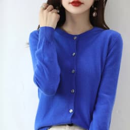 Knitted Cardigan Women's Sweater Autumn And Winter 2022 New Solid Color Coat Round Neck Short Long  Sleeve Loose  Korean Fashion
