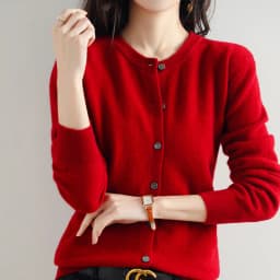Knitted Cardigan Women's Sweater Autumn And Winter 2022 New Solid Color Coat Round Neck Short Long  Sleeve Loose  Korean Fashion
