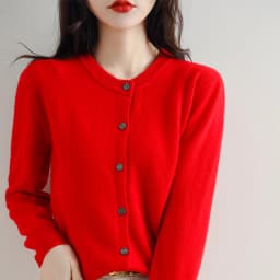 Knitted Cardigan Women's Sweater Autumn And Winter 2022 New Solid Color Coat Round Neck Short Long  Sleeve Loose  Korean Fashion