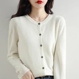 Knitted Cardigan Women's Sweater Autumn And Winter 2022 New Solid Color Coat Round Neck Short Long  Sleeve Loose  Korean Fashion