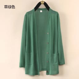 UHYTGF Fashion Women Coat 2022 New Knitted Shawl Cardigan Female Spring Summer Jacket Long-Sleeved Loose Size Thin Tops 5XL 1755