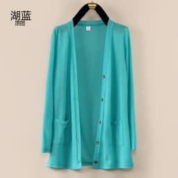 UHYTGF Fashion Women Coat 2022 New Knitted Shawl Cardigan Female Spring Summer Jacket Long-Sleeved Loose Size Thin Tops 5XL 1755