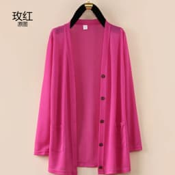 UHYTGF Fashion Women Coat 2022 New Knitted Shawl Cardigan Female Spring Summer Jacket Long-Sleeved Loose Size Thin Tops 5XL 1755