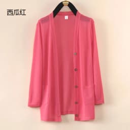 UHYTGF Fashion Women Coat 2022 New Knitted Shawl Cardigan Female Spring Summer Jacket Long-Sleeved Loose Size Thin Tops 5XL 1755