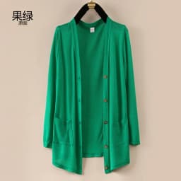 UHYTGF Fashion Women Coat 2022 New Knitted Shawl Cardigan Female Spring Summer Jacket Long-Sleeved Loose Size Thin Tops 5XL 1755