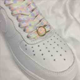 1 Pair Nebula Printed Shoelaces with Metal Buckle Charms, Decorative Shoe Accessories for Men & Women Sneakers