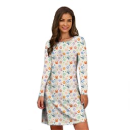 Heart A-Line Dress Holiday Print Cute Dresses Women 2022 Long Sleeve Stylish Street Style Dress Oversized Autumn Loose Clothing