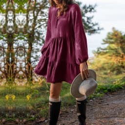 Muslin 100% Cotton Dress Retro Loose Ruffles Long Sleeve Green Dresses Women Robe